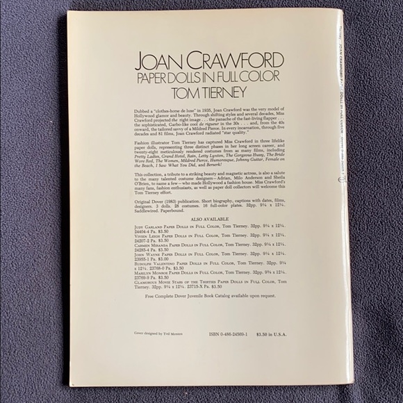 Joan Crawford Paper Dolls Book by Tom Tierney 1983 - Picture 2 of 10